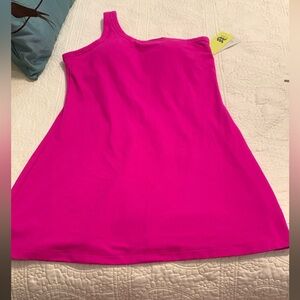 NWT All In Motion Pink Soft Stretch MIDI Athletic Wear Firm Fit Dress Size Small